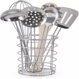 멜리사 amp 더그 저어서 조리기구 7개 - 스테인리스 스틸 및 나무 놀이 주방 액세서리 유치원 학습용 남녀