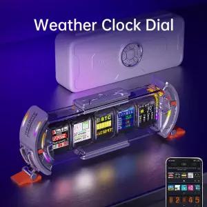 그래픽카드써멀패드 방열패드 Divoom Times Gate 사이버 펑크 게임 디지털 시계 스마트 앱 제어 와이파이