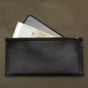 소가죽 수제 지퍼 핸드폰지갑 블랙 장지갑 카드 수납 다용도 미니백