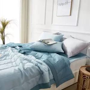 TBZ 더크린 모나코 풍기인견 누빔이불 KK블루