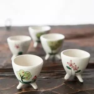 찻잔 세트 5p 이천 도자기 전통 다도구 삼발 잔