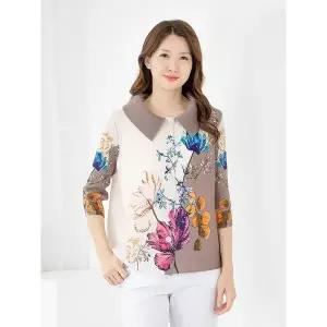 엄마옷 자켓 플리츠 볼레로 카라7부 603FGH245 마담/중년여성/빅사이즈/50대/60대