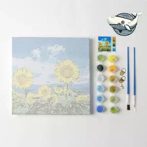 생생한 해바라기 유화 그림 그리기 아트풀