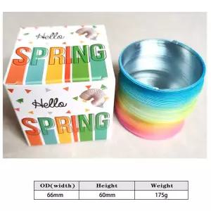 호환  그라디언 컬러 자이언트 매직 메탈 슬링키 스프링 빅 클래식 워킹 스틸 슬링키 스프링 FINEWE 66x60m