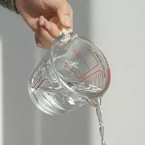 내열 유리 계량컵 베이킹 비커 눈금 조리용기 350ml 계량도구