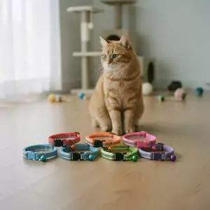 고양이 야간 반사 목걸이 안전 인식표 방울 포함 사이즈 조절형