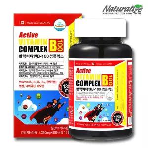 네추럴라이즈 활력 비타민B 100 컴플렉스 90정 3개월분 고함량 B100 비타민B군 비군 B1 B2 B3 B5 B6 B9 B12