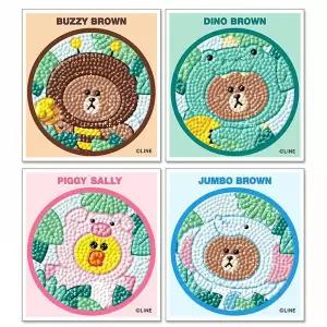 TBZ 라인프렌즈 정글브라운 (4종) (스티커) 보석십자수