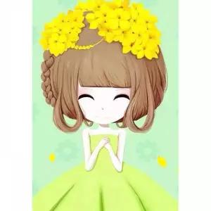 TBZ 순수 미인 01 (패브릭형) 보석십자수 20x30 어린이보석십자수