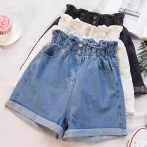 [SBD] 투버튼 하프바지 레이디스 청반 블루진 바지라이트룩 스트랩 트렌드