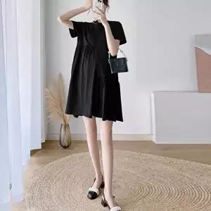 단정 우아 캐주얼 세련된 라운드 하프 셔링 원피스 (HSJ-WFA9CA5)