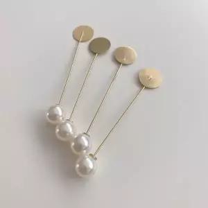 DIY 진주볼 부토니에 브로치 핀 골드 10개입
