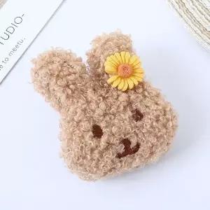 토끼인형 옷핀 캐릭터 가방뱃지 핀뱃지 라이트브라운