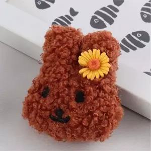 토끼 브롯지 브라운 인형뱃지 귀여운 털실브로치