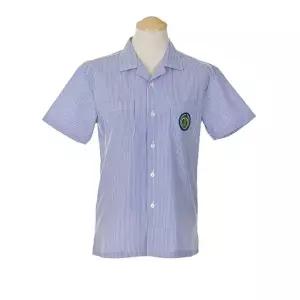 TBZ 교복몰 투포켓 블루 스트라이프 반팔 셔츠 (청운중)