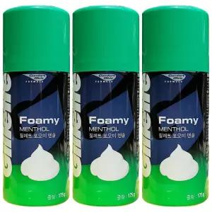 질레트 면도크림 쉐이빙폼 포오미 멘솔 175g 3개