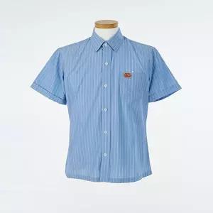 TBZ 교복몰 화이트 스트라이프 블루 반팔 셔츠 (인헌중)