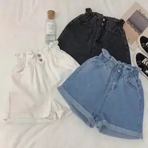 A라인 스타일 하이웨이스트 여성 허리밴딩 데님반바지 (HSJ-WFH6UWX)