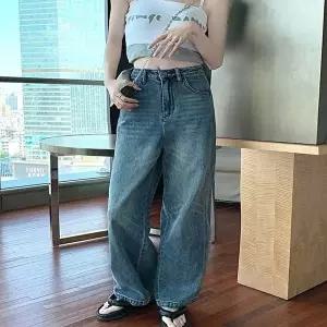 하이웨스트 루즈핏 사이드 더블라인 여성 청바지 (HSJ-WE63059)