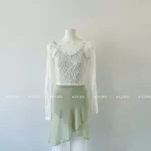 댄스 의상 상의  여성용 성인 발레 연습복 여름 긴팔