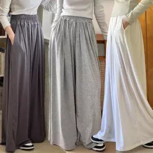 여성 봄 여름 무지 셔링 핀턱 주름 밴딩 롱 와이드팬츠 플리츠 긴바지 PN0458S