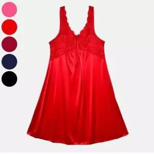 엘레강스한 레이스 자수 새틴 여성 홈웨어 원피스 (HSJ-WD6D186)