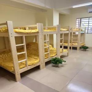 분리형 2층침대 프레임 원목 직사각형 기숙사 이층침대 사다리 고무나무