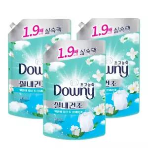 다우니 초고농축 섬유유연제 실내건조 리필 1.35L 3개