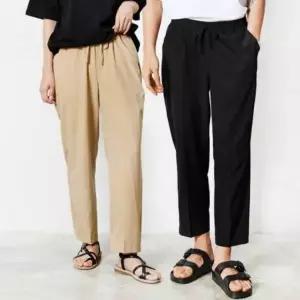 여성 여름 쿨 밴딩 트레이닝 슬랙스 와이드 팬츠 바지