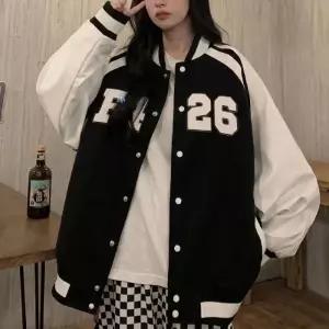 레터링 프린팅 캐주얼 여성 바시티 야구점퍼 LK-J011