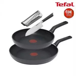 테팔 인덕션 델리커시 티타늄 프라이팬 24cm+28cm+에버샤프 칼 산도쿠 식도 16.5cm+전용 칼갈이 케이스TFC-