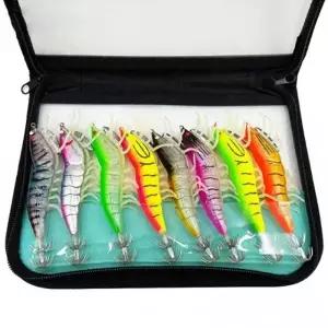 [싸더라] 야광 새우 에기 루어 미끼 8종 세트 갑오징어 무늬오징어 문어 낚시용