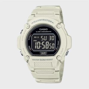 CASIO 카시오 W-219HC-8B 디지털 군인 손목시계 캐주얼 화이트