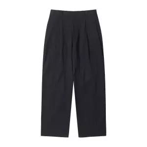 [커스텀멜로우](대구신세계)[랜쇼페 특가] 블랙 와이드 핏 투 턱 팬츠 CWPAM25441BKX