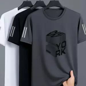 남성 캐주얼 쿨링 헬스 아이스 기능성 라운드 반팔티