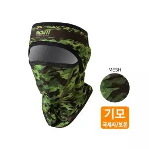 엠씨엔스포츠 방한 기모 헤어밴드+숨쉬기 편한 매쉬마스크-카모그린