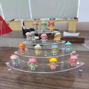 고니스 소형 투명 아크릴 디스플레이 라이저 미니 피규어 인형 가정용 코너 선반 사무실용 4단 데스크탑