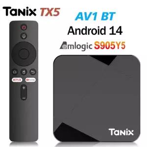 셋톱박스 오리지널 타닉스 TX5 안드로이드 14 AV1 스마트 TV 박스 암로직 S905Y5 2G16G BT 와이파이 6 4K H