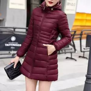 패딩코트 여성 슬림 심플 후드 집업 하프 패딩 점퍼 코트 야상