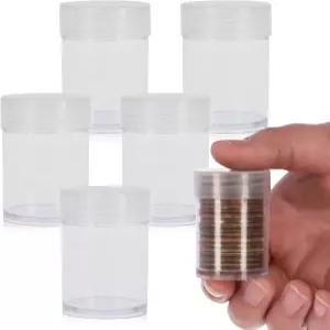 BCW 코인 튜브 5ct 케네디 하프 달러 보유 내구성 있는 플라스틱 홀더 수집 용품