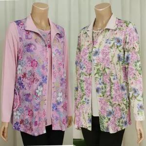 엄마옷 가디건 조끼 세트 어버이날선물  빅사이즈 할머니옷 중년여성옷 아줌마옷  생신 선물 봄 여름 가을 60대 70대 80대