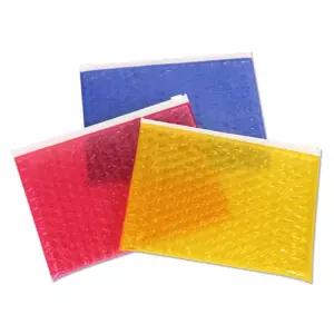 완충용 에어캡 PVC 슬라이드 지퍼백 레드/옐로우/블루