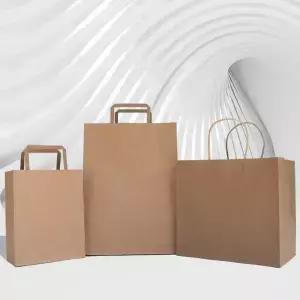 튼튼한 쇼핑백 크라프트 무지 종이가방 도시락 종이쇼핑백 고급 선물포장 (1매)