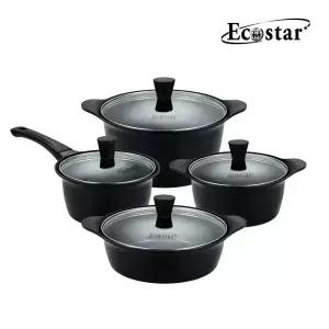 에코스타 블랙핸들 IH 통주물 세라믹 4종 냄비세트