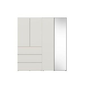 한샘 바이엘 소프트 거울옷장세트 크림화이트 200cm(높이216cm) 데일리서랍형