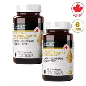 [인테로] 캐나다 식물성 오메가3 아마씨유 리놀렌산 밸런스 90캡슐 X 2병 6개월분 임산부