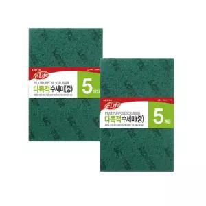 롯데이라이프 다목적 수세미 중 5매입 x 2개