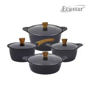 에코스타 우드핸들 IH 통주물 세라믹 4종 냄비세트
