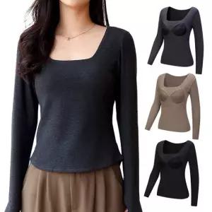 데일리프렌즈 초경량 기모 노브라티 발열 내복 상의 스퀘어넥