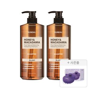 쿤달 네이처 샴푸 블랑 1058ml, 2개+증정(스칼프 마사지 샴푸 브러쉬, 1개)